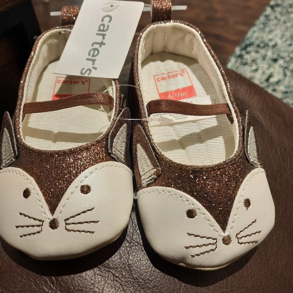 Carter's 6-9 months  sparkly fox shoes